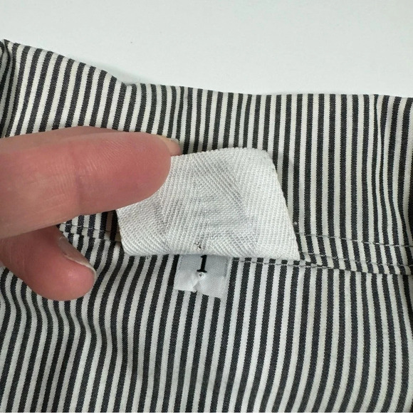 Planet Lauren G Cotton Smock Shirt Stripes Pockets - Picture 6 of 9